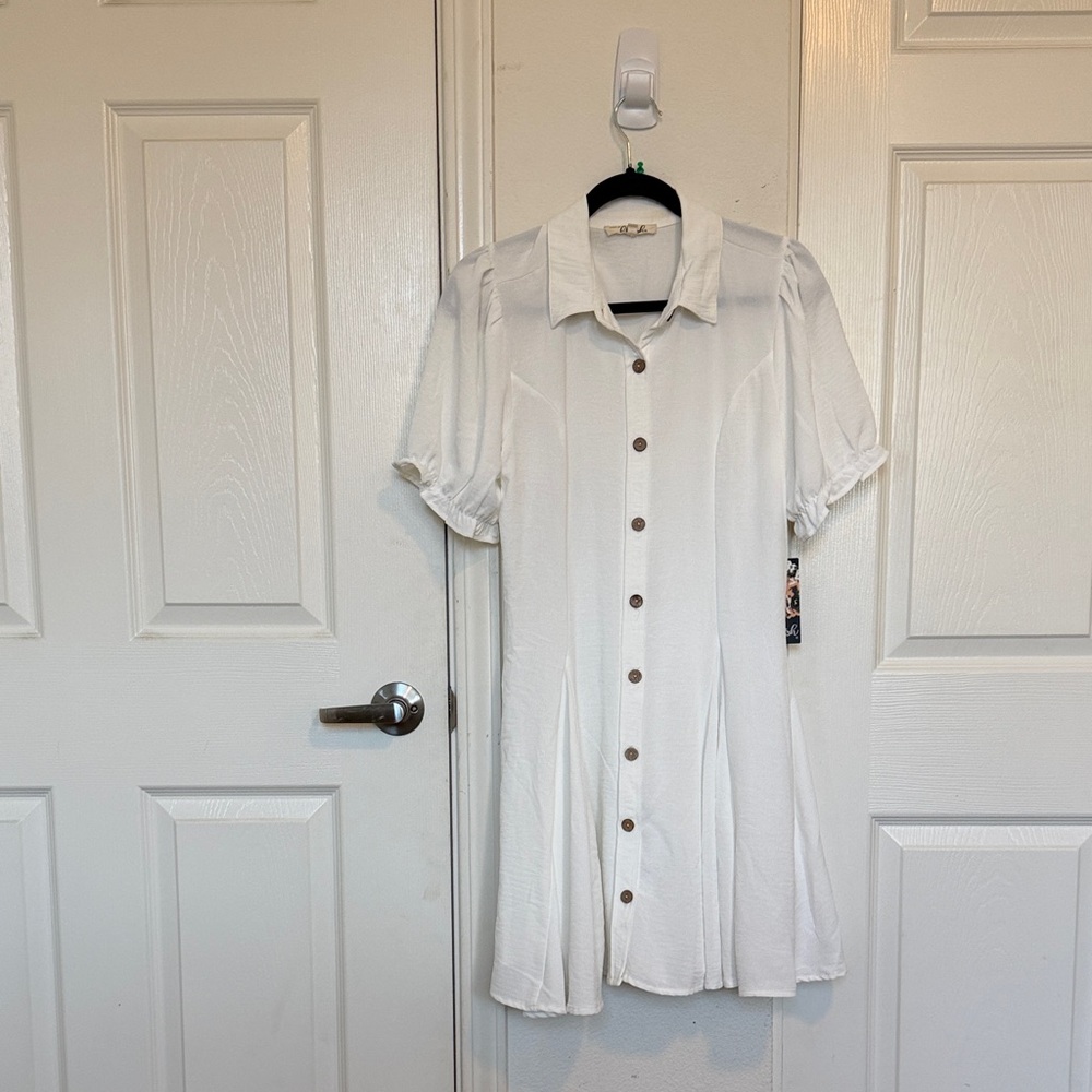 White Button-Up Dress